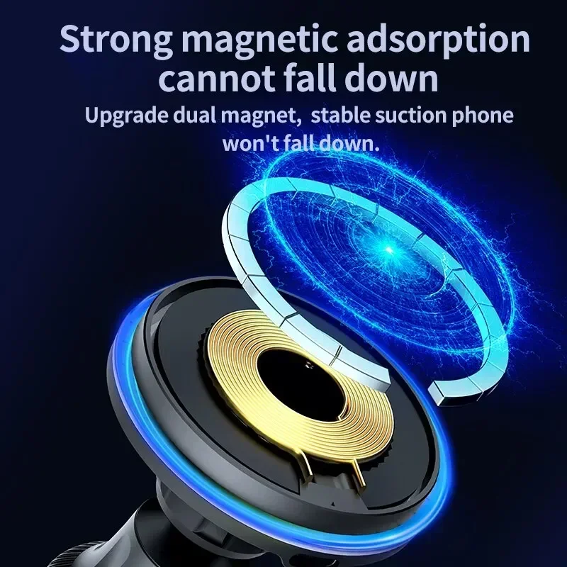 Magnetic Wireless Car Charger RGB – Fast 30W Charging Mount - Image 6